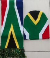 Green South Africa Scarf Beanie Hat Set