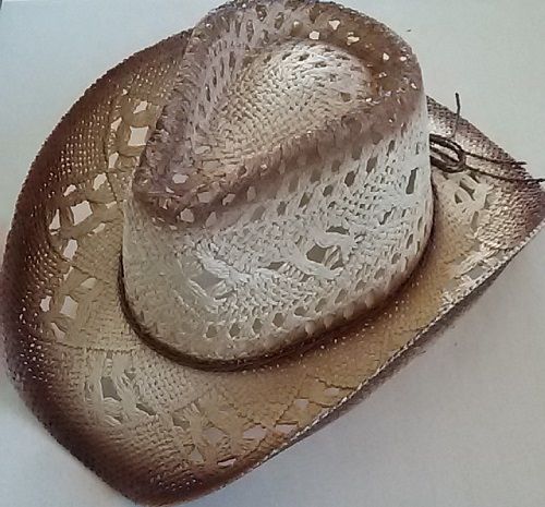 Woven Burnt Straw Cowboy Hat