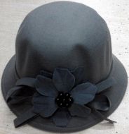 Grey Cloche Felt Hat