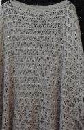 Ladies Crochet Poncho Grey