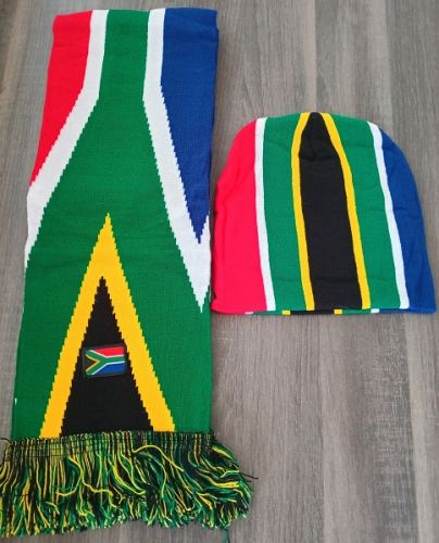 Green South Africa Scarf Beanie Hat Set