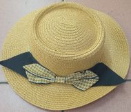 White Straw Boater Hat