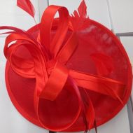 Feather Red Fascinator Hat