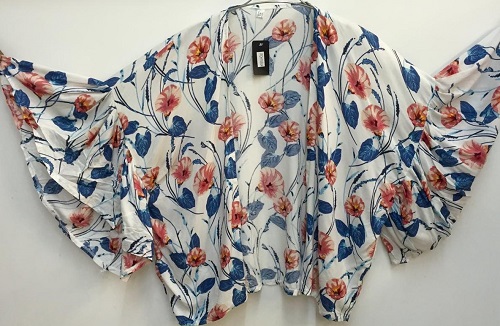 White Butterfly Sleeve Floral Top | Ladies Floral Tops Online